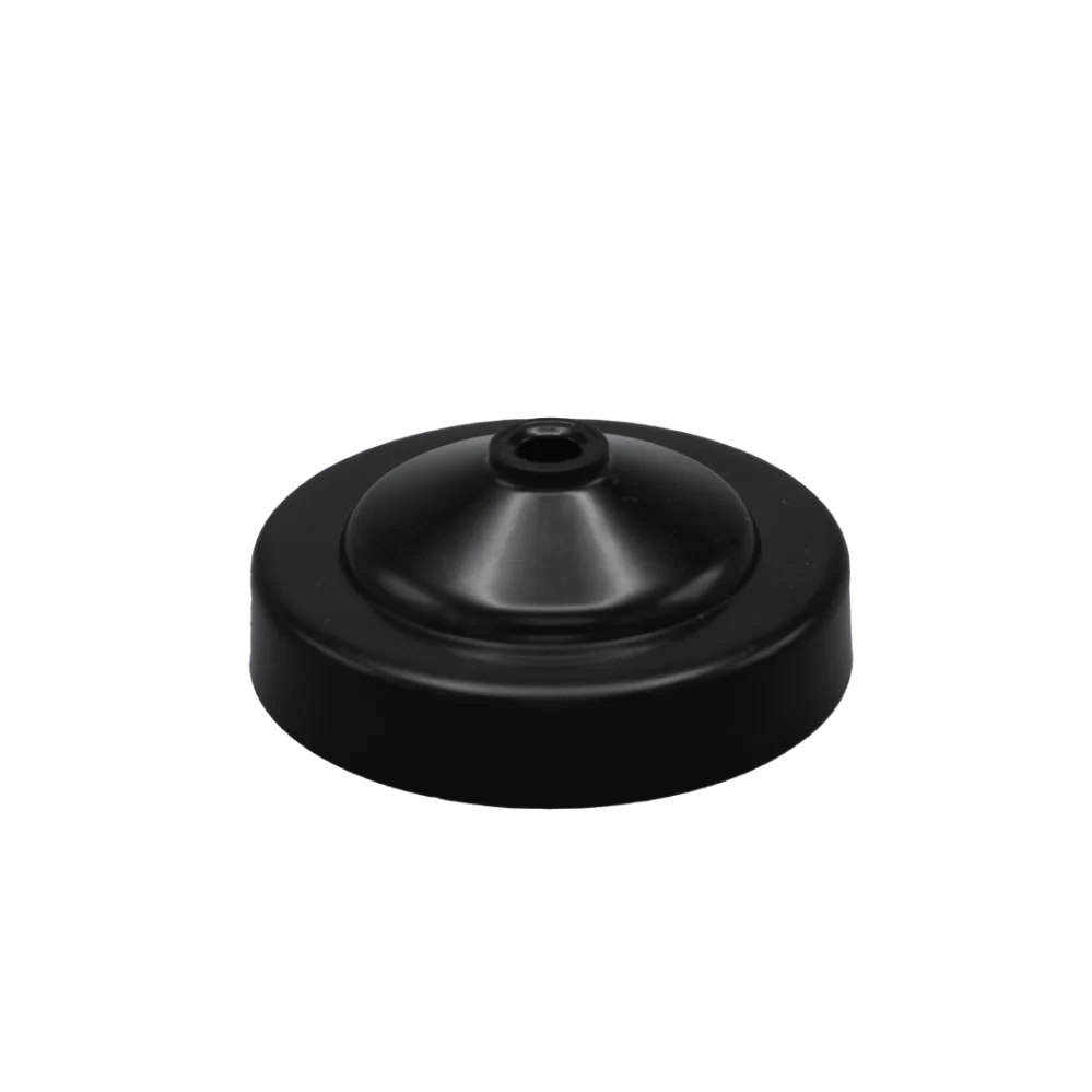 black plastic table top base that has 1 hole in the top to hold a 4"x6" or 6"x10" stick flag