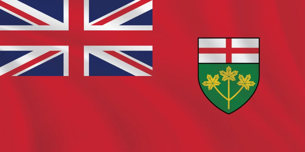 Flags of Canada - Ontario Provincial flag shown in a 1:2 proportion