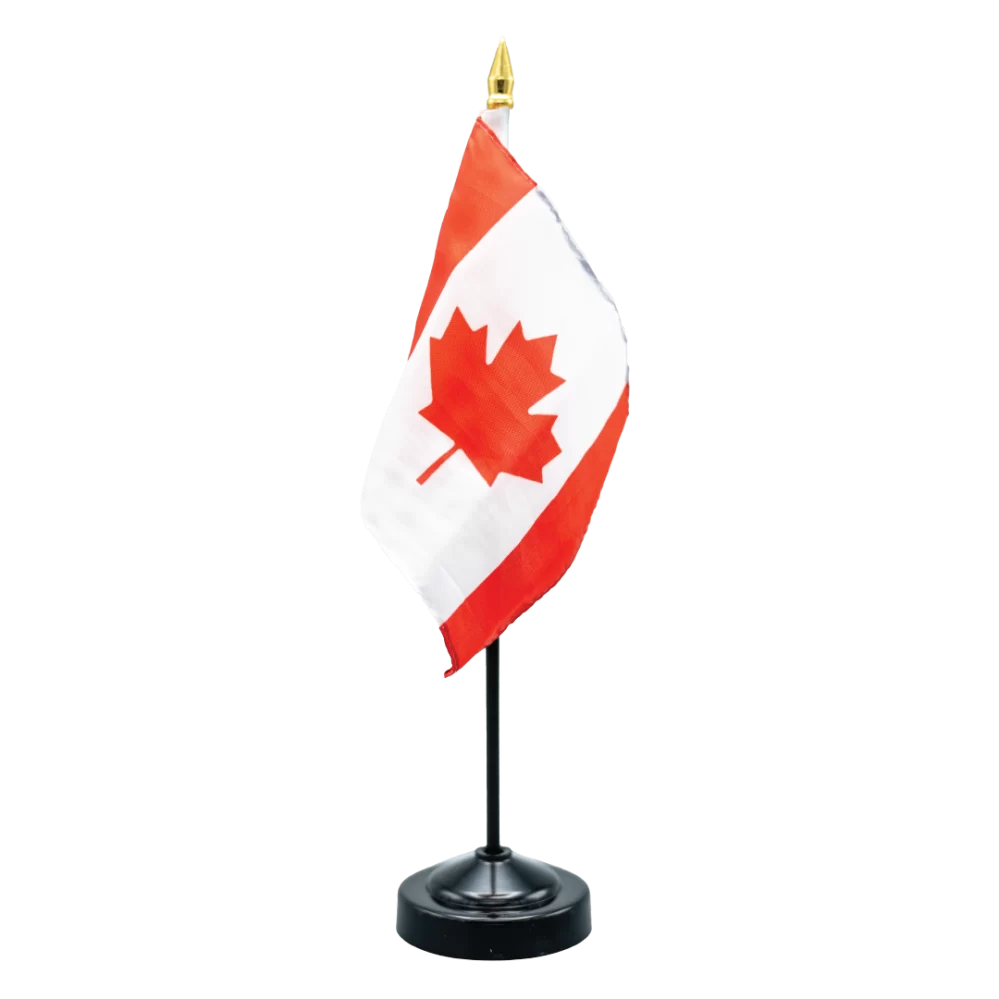 Flag of Canada - Canada 4"x6" black stick flag