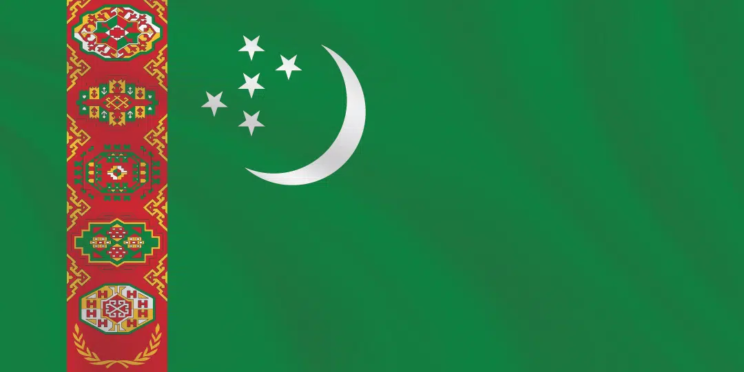 Flags of the World 1:2 Ratio Turkmenistan Flag