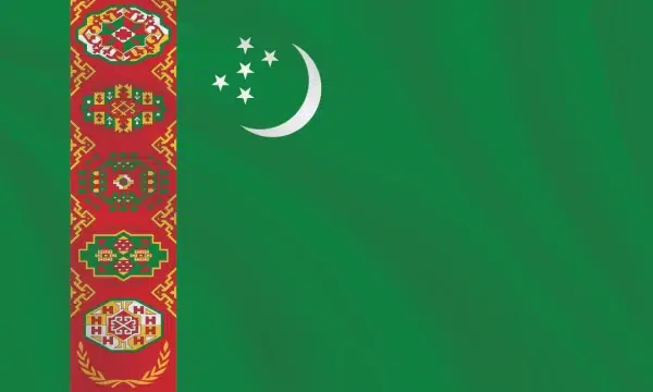 Flags of the World - 3:5 Ratio Turkmenistan Flag