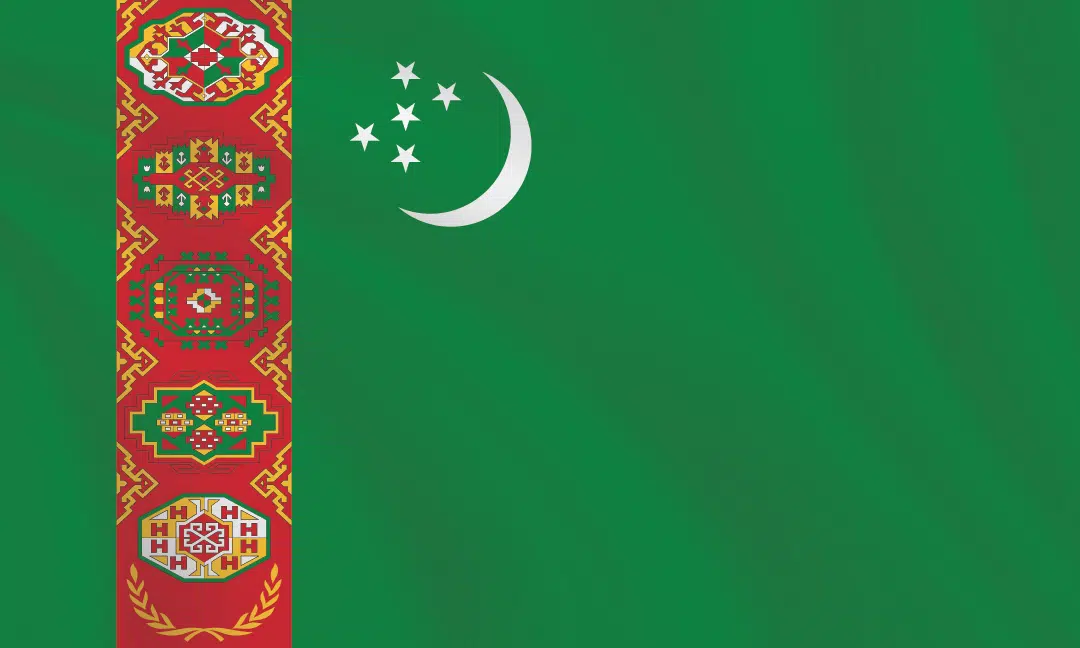 Flags of the World - 3:5 Ratio Turkmenistan Flag