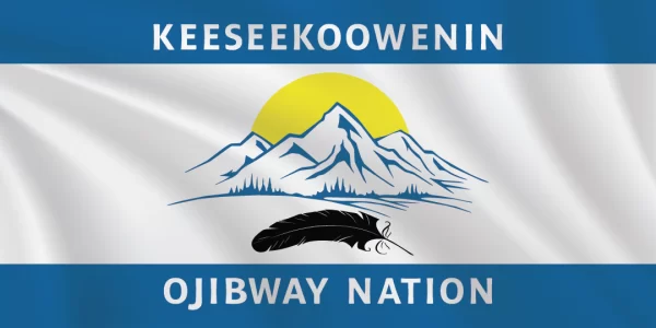 1:2 Ratio Keeseekoowenin Ojibway Nation Flag