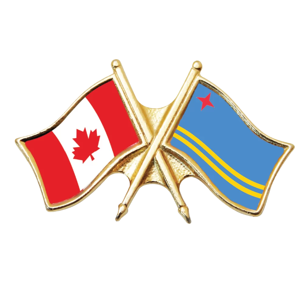 Canada & Aruba Friendship Pin (otherwise known as crossed flag pins