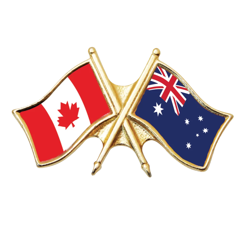 Canada & Australia Friendship Pin (otherwise known as crossed flag pins