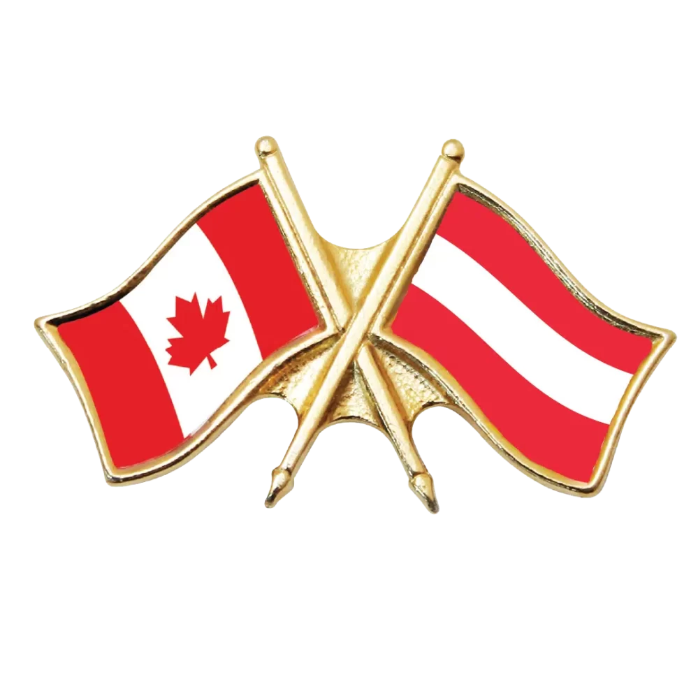 Canada & Austria Friendship Pin (otherwise known as crossed flag pins