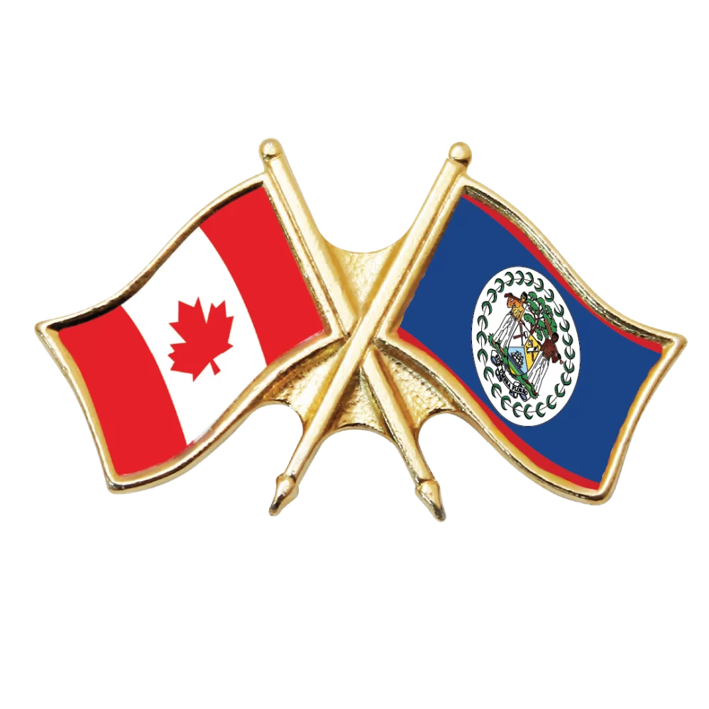 Canada & Belize Friendship Pin (otherwise known as crossed flag pins