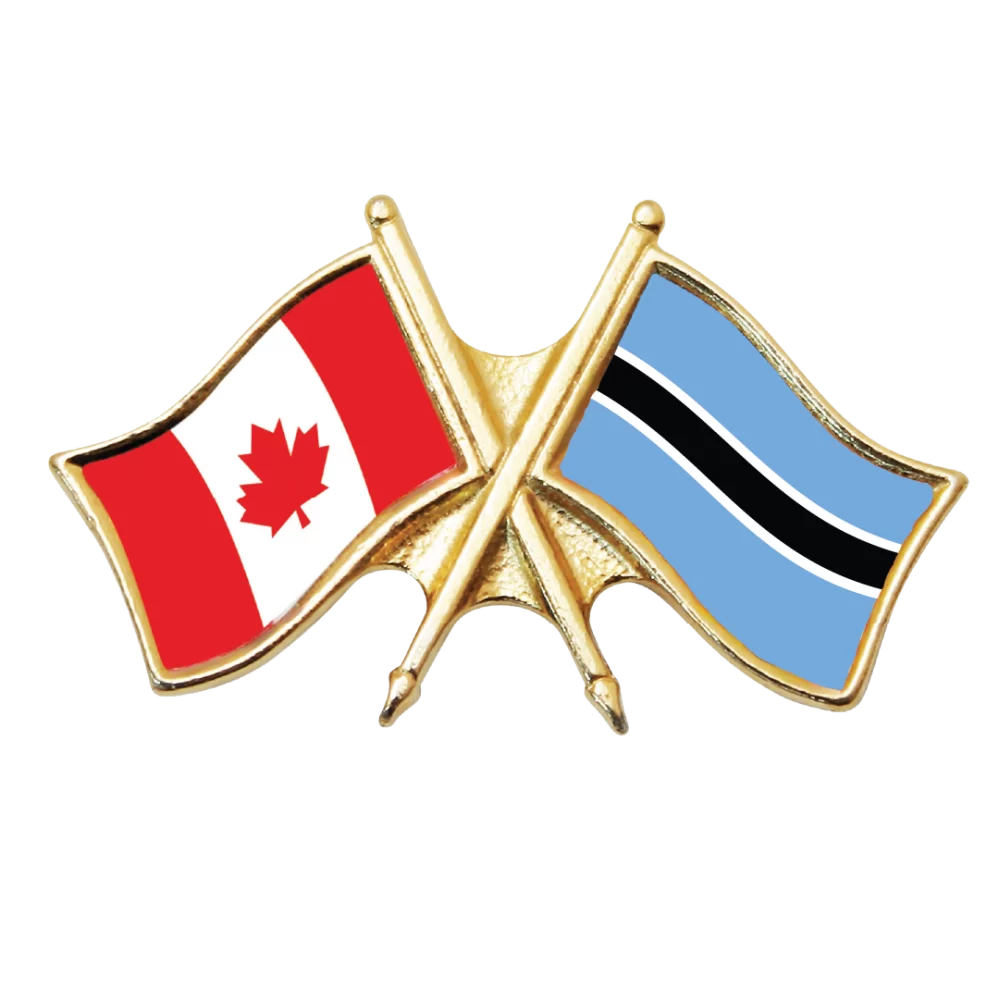 Canada & Botswana Friendship Pin (otherwise known as crossed flag pins