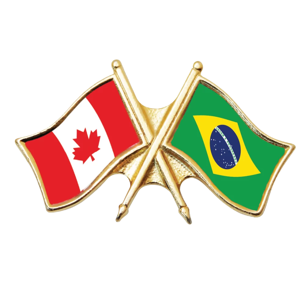 Canada & Brazil Friendship Pin (otherwise known as crossed flag pins