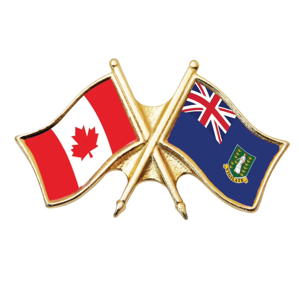 Canada & British Virgin Islands Friendship Pin (otherwise known as crossed flag pins