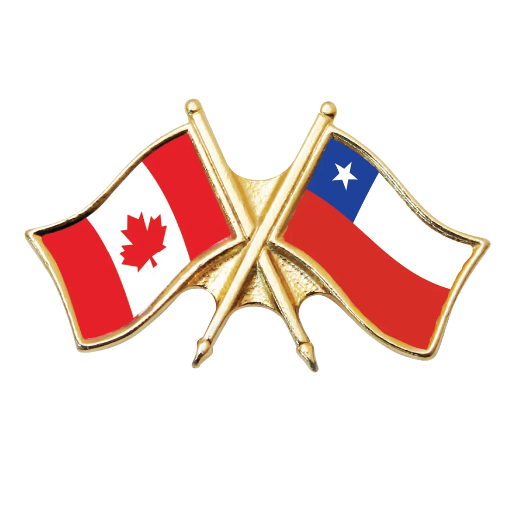 Canada & Chile Friendship Pin (otherwise known as crossed flag lapel pins