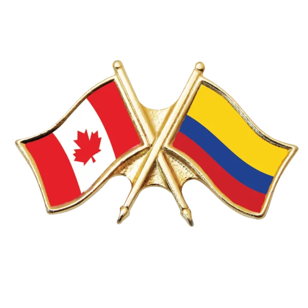 Canada & Columbia Friendship Pin (otherwise known as crossed flag lapel pins