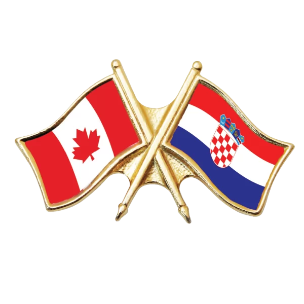 Canada & Croatia Friendship Pin (otherwise known as crossed flag lapel pins