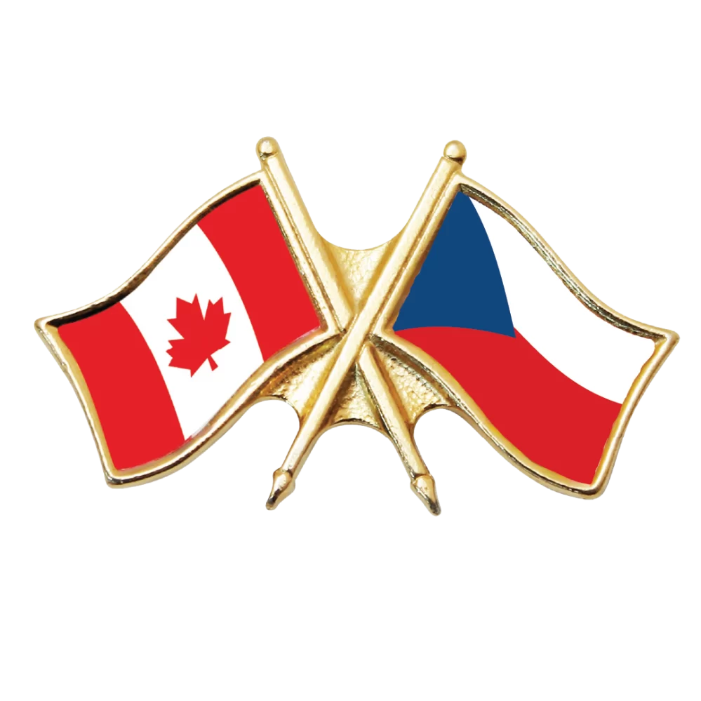 Canada & Czechia Friendship Pin (otherwise known as crossed flag lapel pins