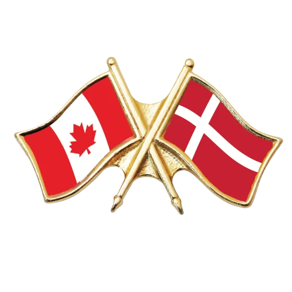 Canada & Denmark Friendship Pin (otherwise known as crossed flag lapel pins