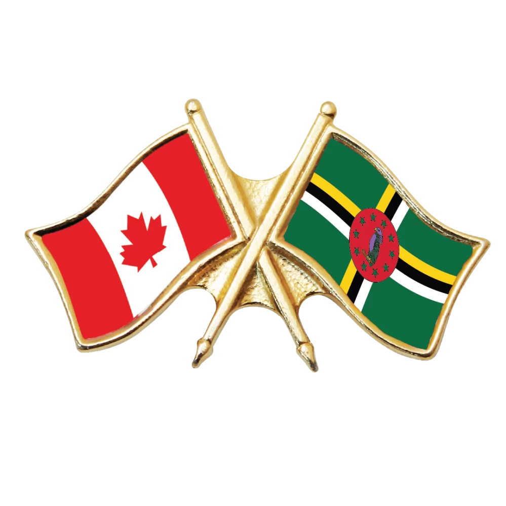 Canada & Dominica Friendship Pin (otherwise known as crossed flag lapel pins