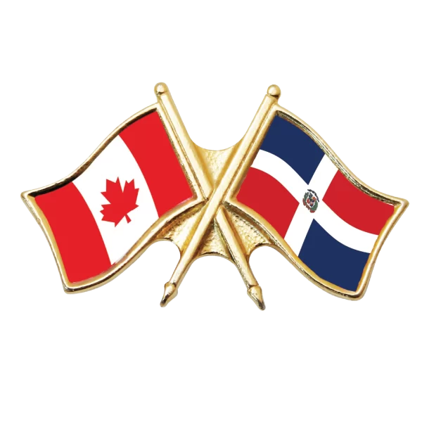 Canada & Dominican Republic Friendship Pin (otherwise known as crossed flag lapel pins