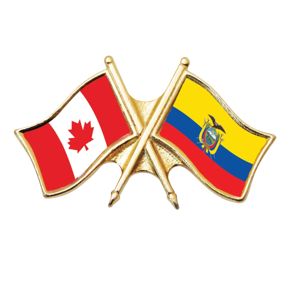 Canada & Ecuador Friendship Pin (otherwise known as crossed flag lapel pins