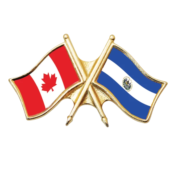 Canada & El Salvador Friendship Pin (otherwise known as crossed flag lapel pins