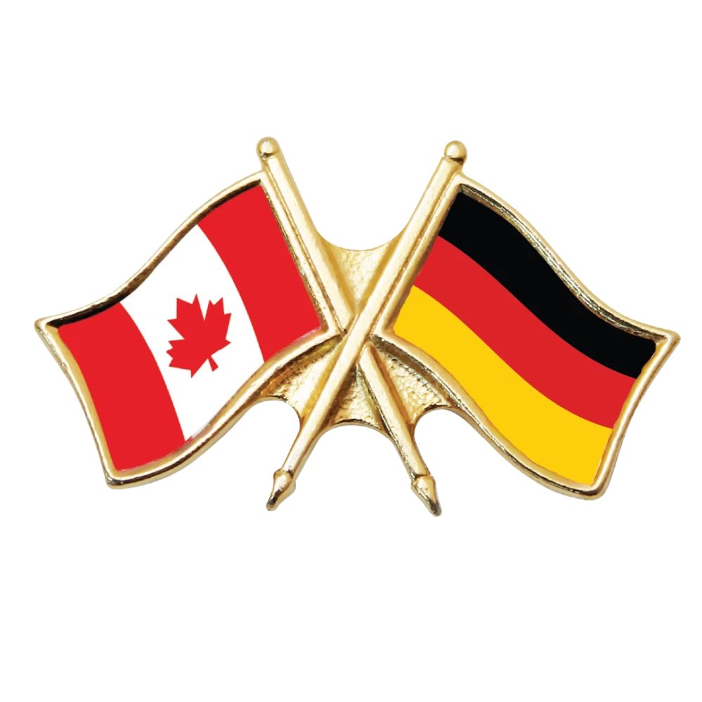 Canada & Germany Friendship Pin (otherwise known as crossed flag lapel pins