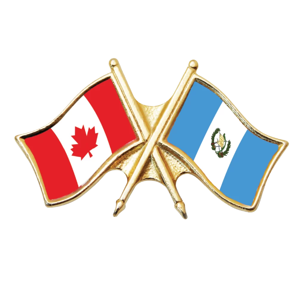 Canada & Guatemala Friendship Pin (otherwise known as crossed flag lapel pins