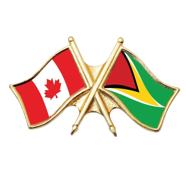 Canada & Guyana Friendship Pin (otherwise known as crossed flag lapel pins