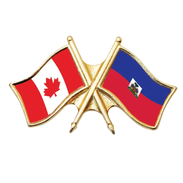 Canada & Haiti Friendship Pin (otherwise known as crossed flag lapel pins