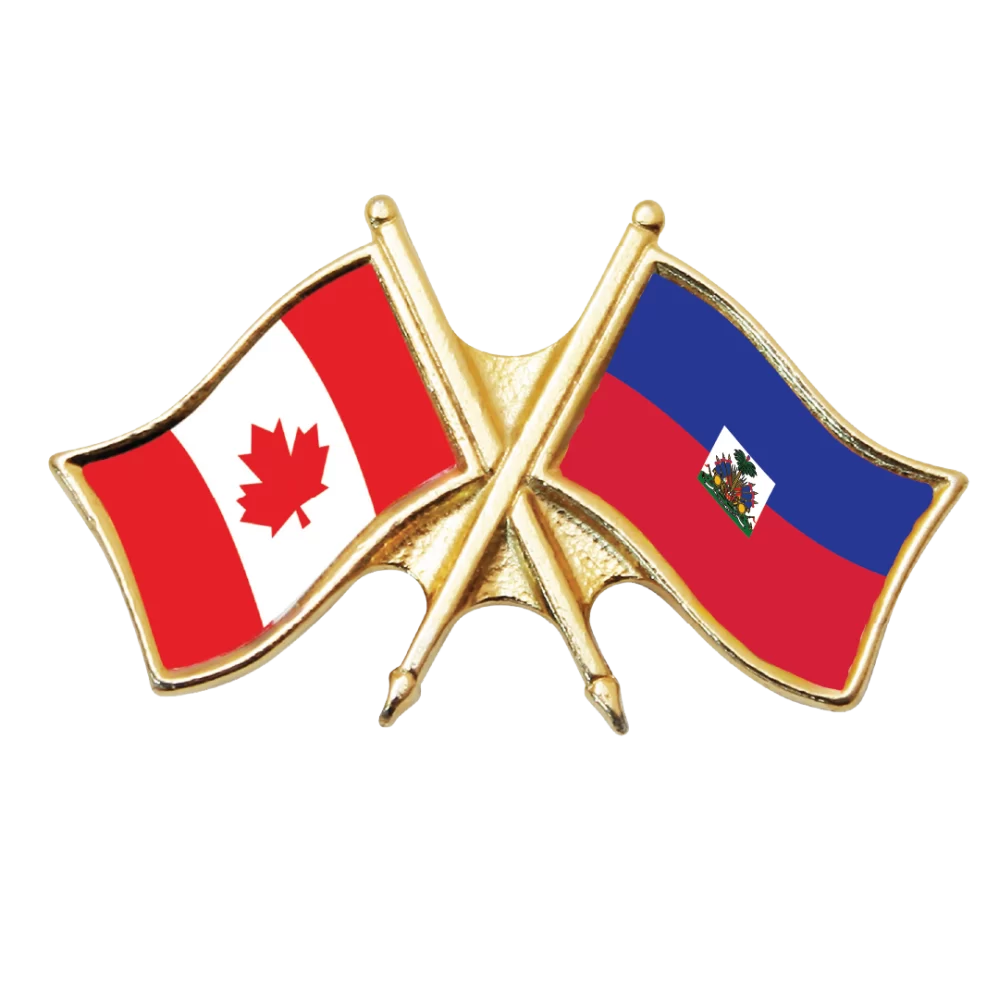 Canada & Haiti Friendship Pin (otherwise known as crossed flag lapel pins