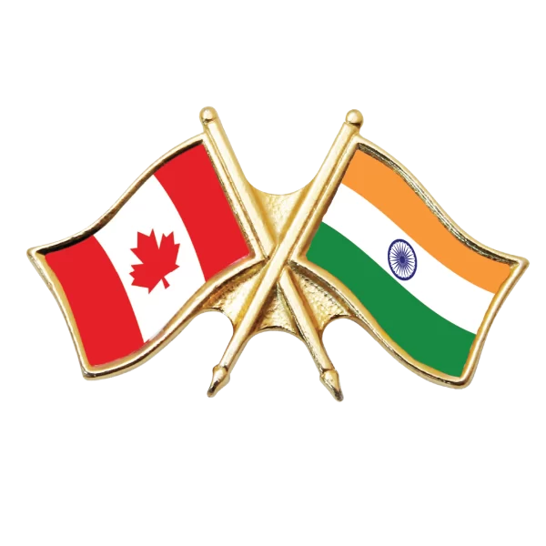 Canada & India Friendship Pin (otherwise known as crossed flag lapel pins