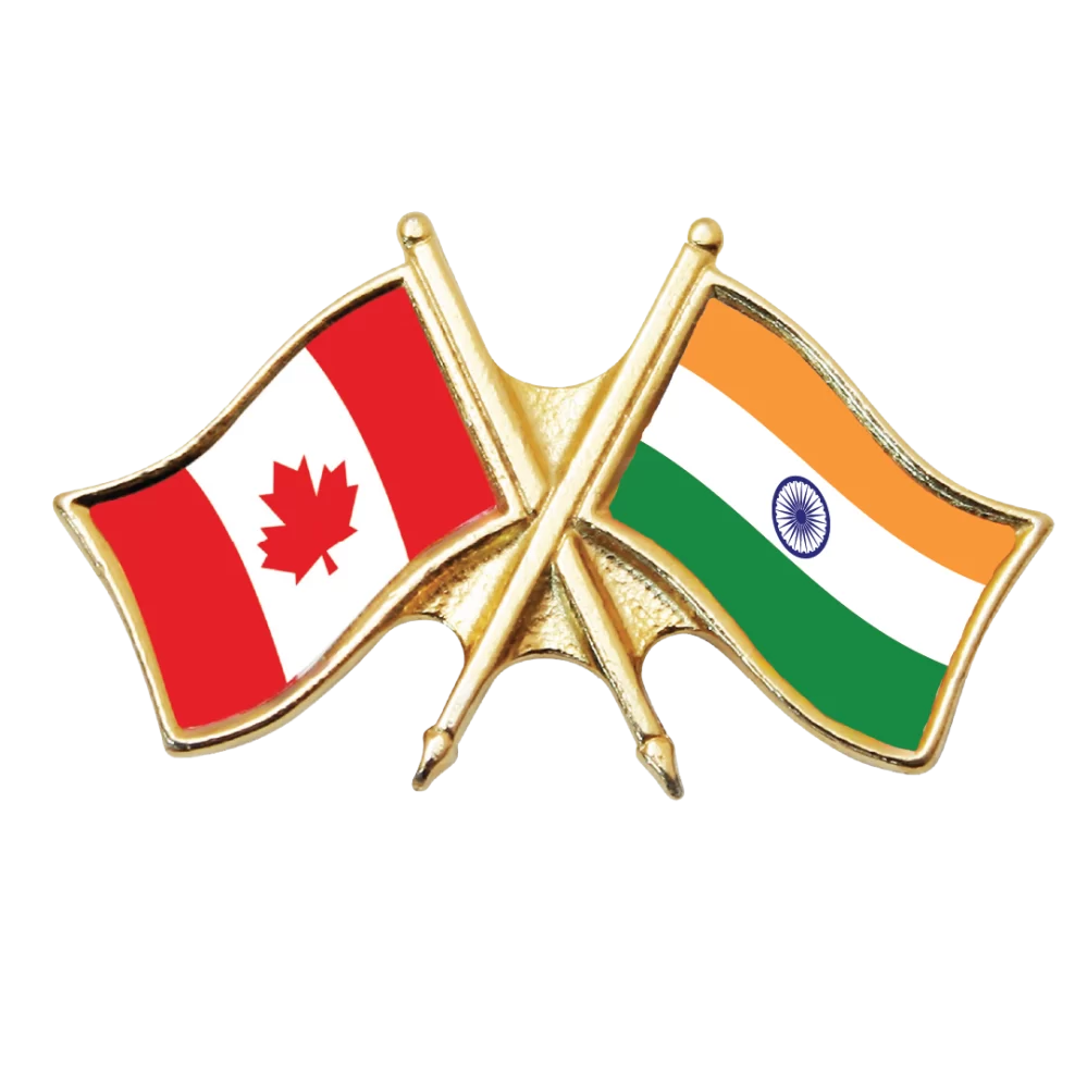 Canada & India Friendship Pin (otherwise known as crossed flag lapel pins