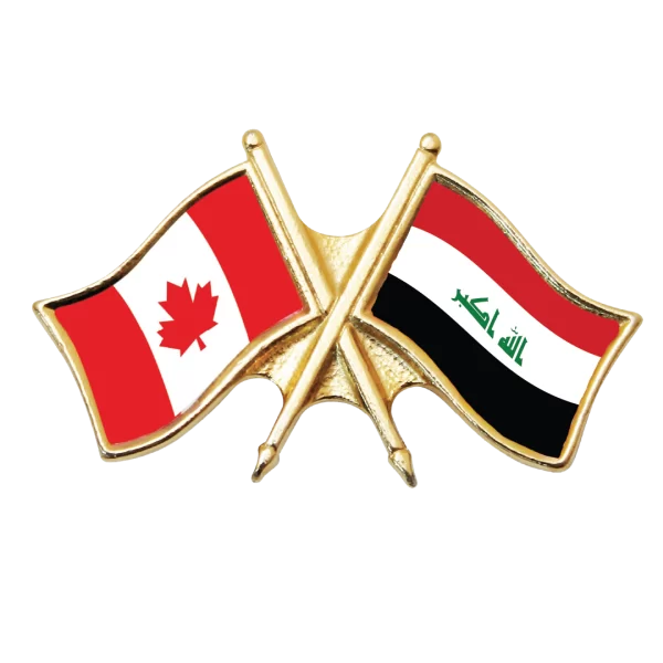 Canada & Iraq Friendship Pin (otherwise known as crossed flag lapel pins