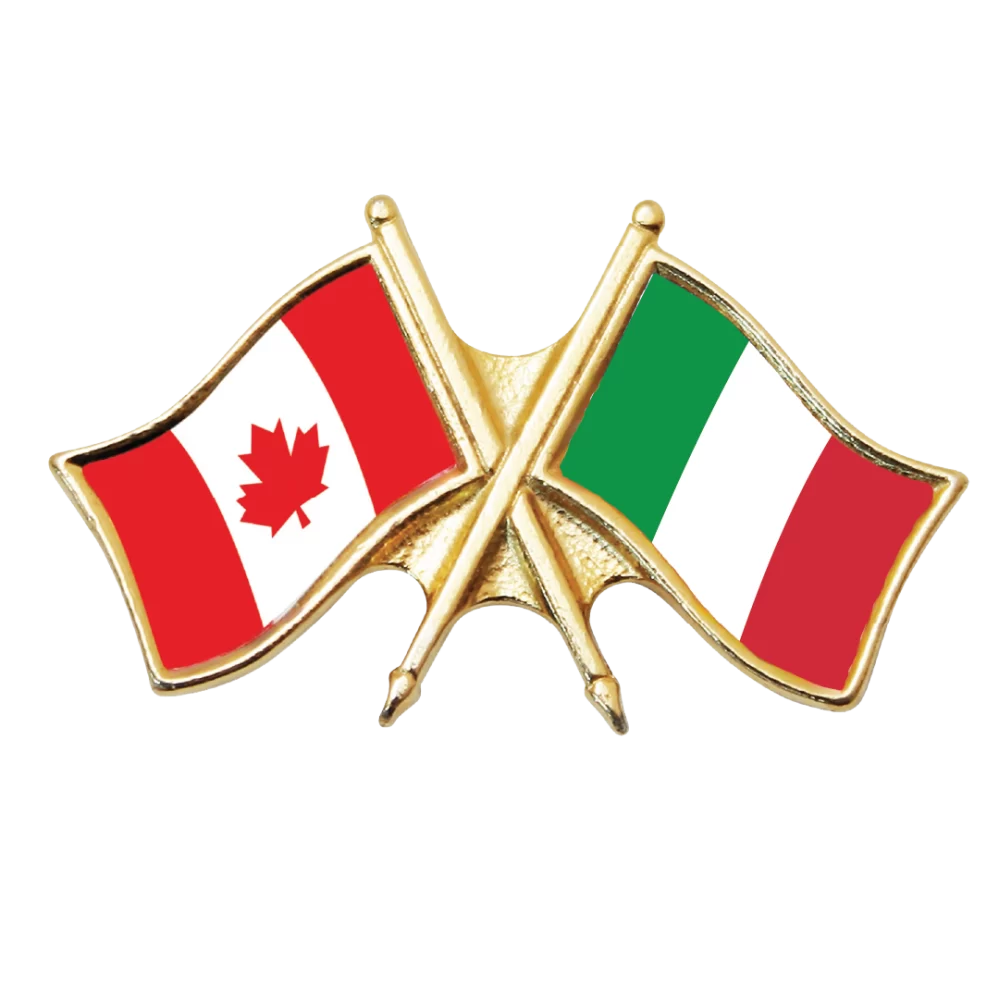 Canada & Italy Friendship Pin (otherwise known as crossed flag lapel pins