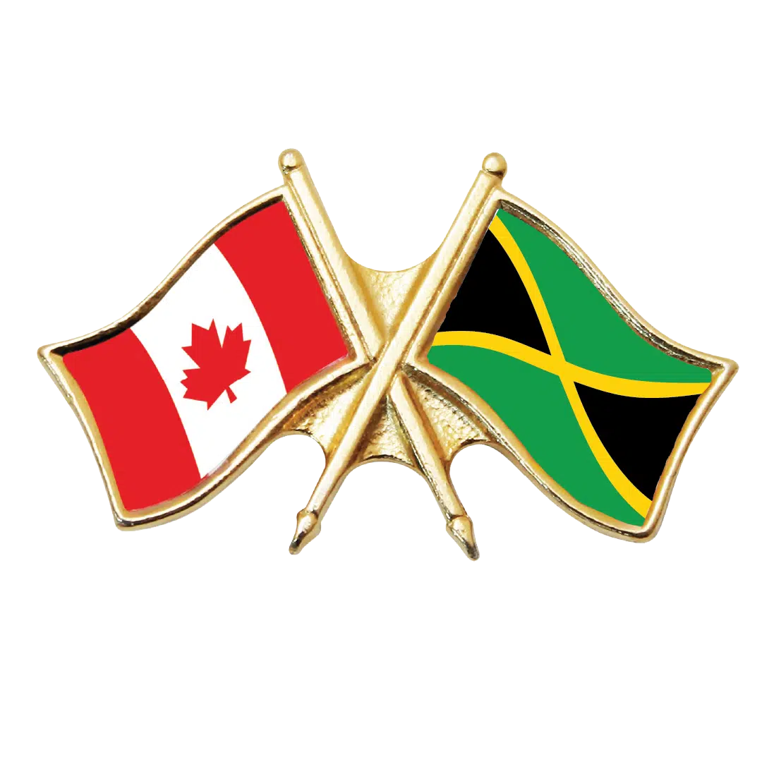 Canada & Jamaica Friendship Pin (otherwise known as crossed flag lapel pins