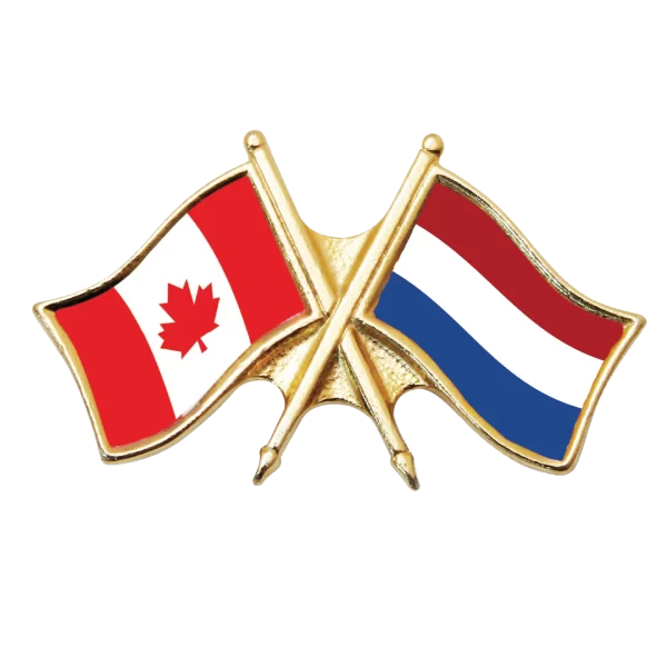 Canada & Netherlands Friendship Pin (otherwise known as crossed flag lapel pins