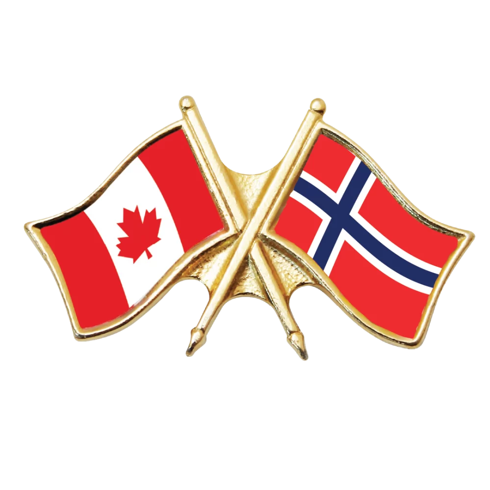 Canada & Norway Friendship Pin (otherwise known as crossed flag lapel pins