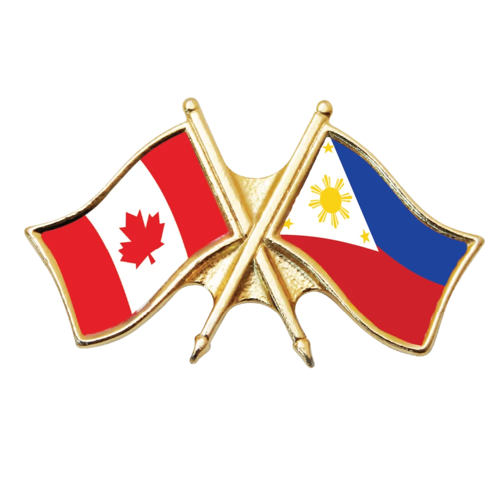 Canada & Philippines Friendship Pin (otherwise known as crossed flag lapel pins