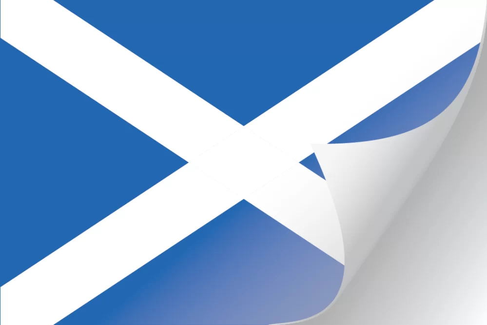 3"x5" Scotland (St. Andrew's Cross) Flag Decal
