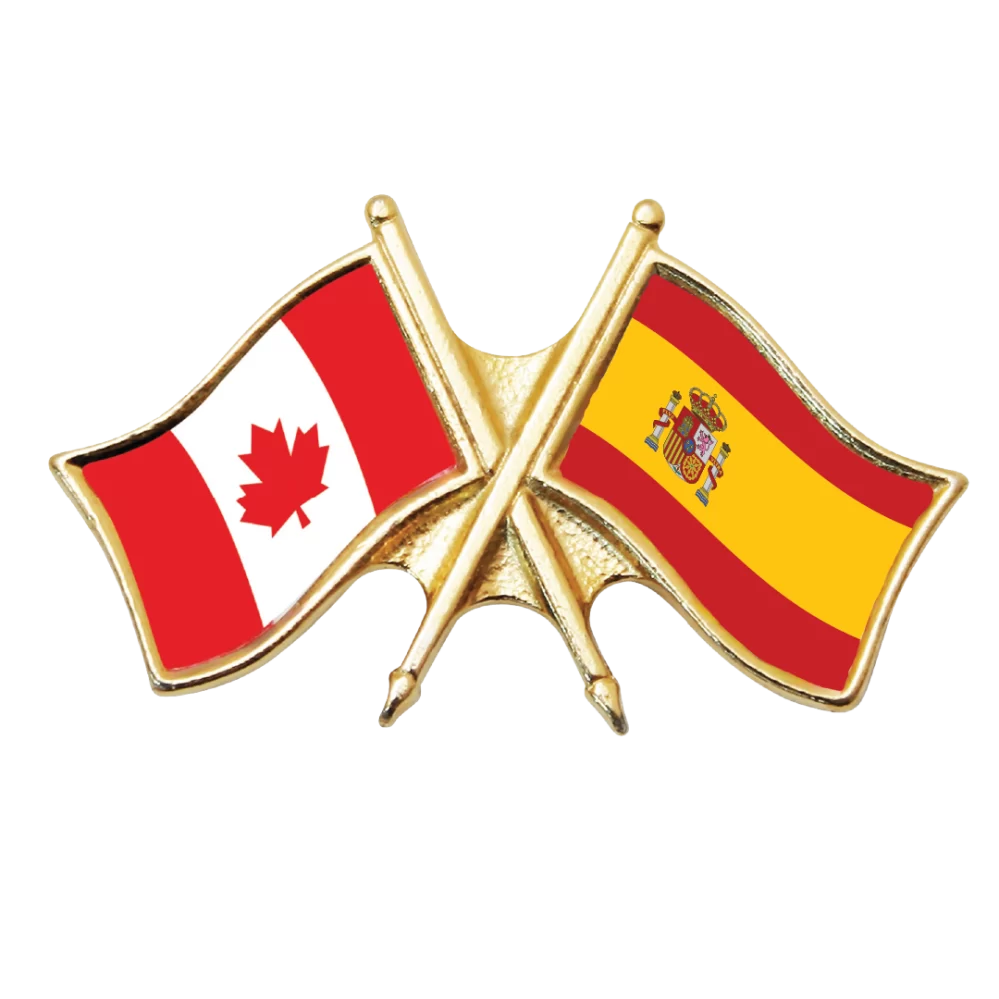 Canada & Spain Friendship Pin (otherwise known as crossed flag lapel pins