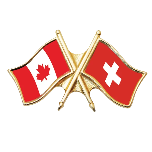 Canada & Switzerland Friendship Pin (otherwise known as crossed flag lapel pins