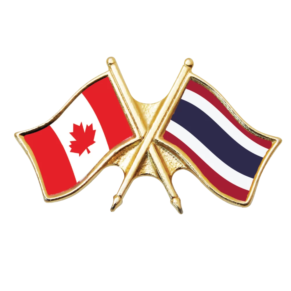 Canada & Thailand Friendship Pin (otherwise known as crossed flag lapel pins