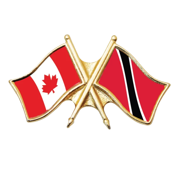 Canada & Trinidad and Tobago Friendship Pin (otherwise known as crossed flag lapel pins