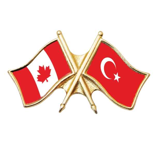 Canada & Turkey Friendship Pin (otherwise known as crossed flag lapel pins