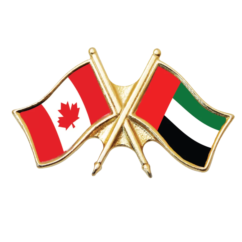 Canada & United Arab Emirates Friendship Pin (otherwise known as crossed flag lapel pins