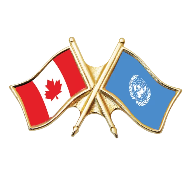 Canada & United Nations Friendship Pin (otherwise known as crossed flag lapel pins