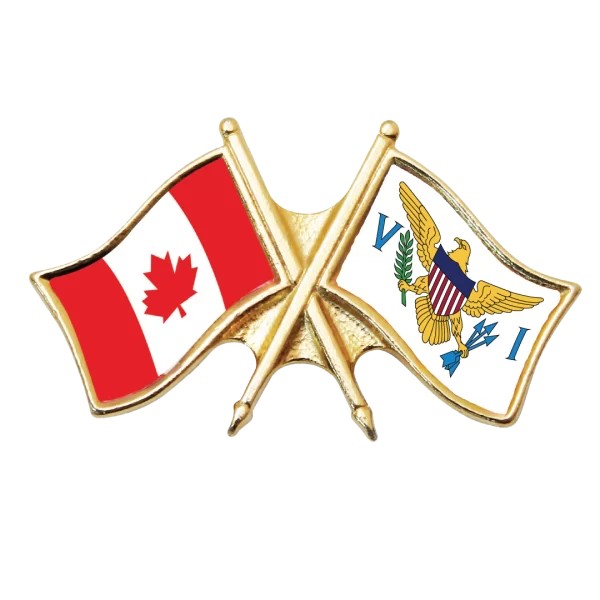 Canada & US Virgin Islands Friendship Pin (otherwise known as crossed flag lapel pins