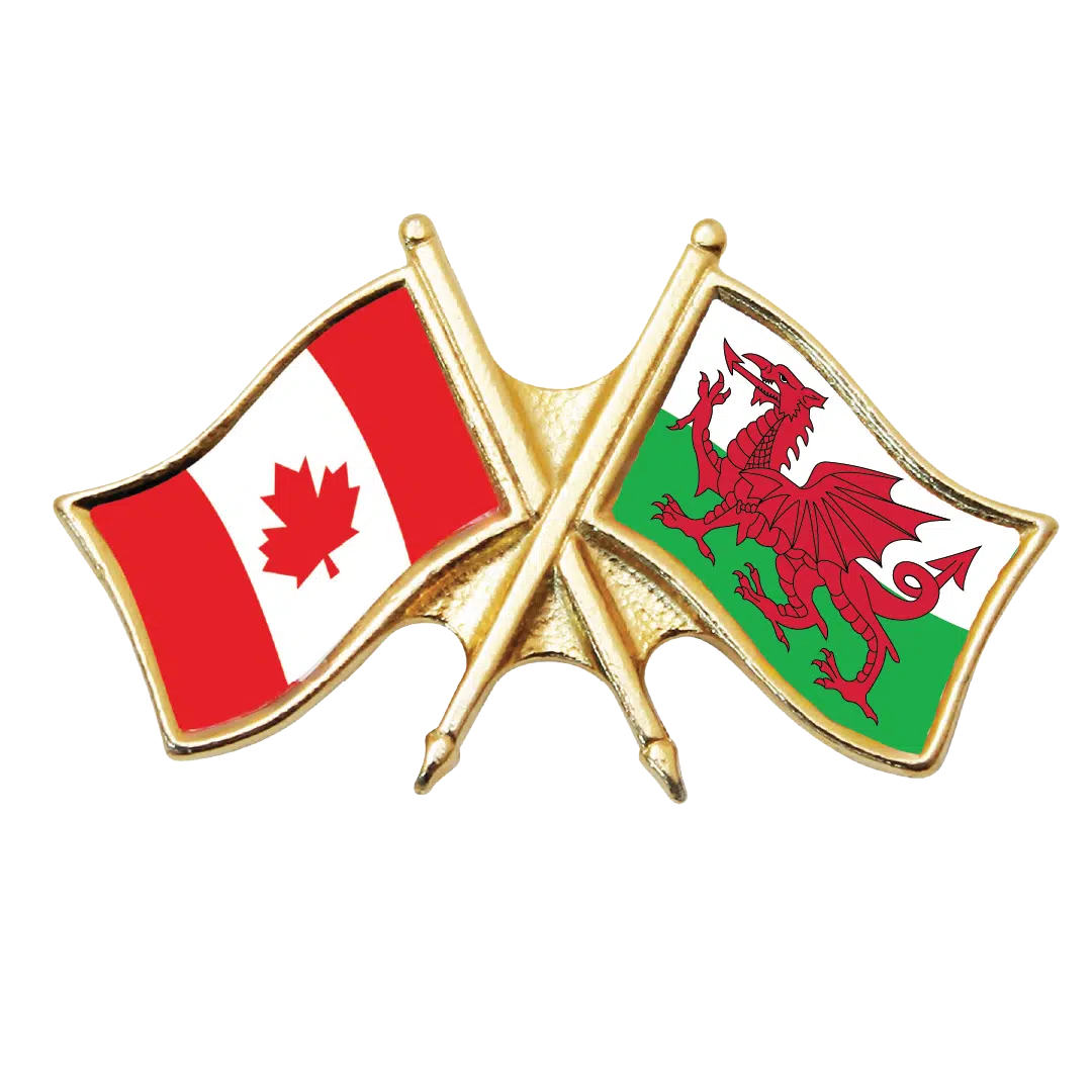 Canada & Wales Friendship Pin (otherwise known as crossed flag lapel pins