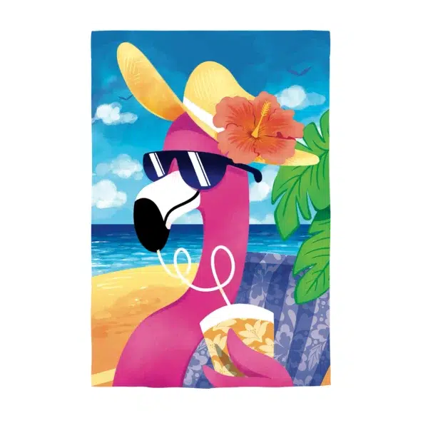 Summer Flamingo Burlap House Banner