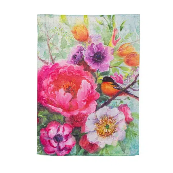 Bird Blossom Suede House Banner
