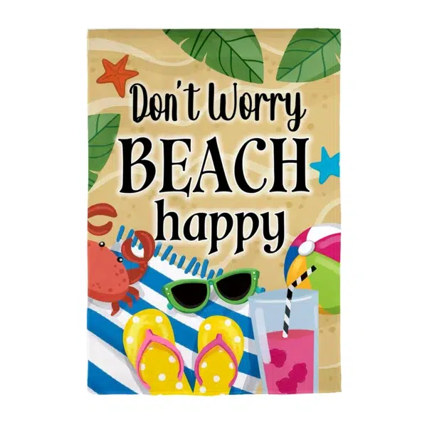 Don't Worry Beach Happy Suede House Banner