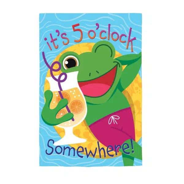 5 O'Clock Frog Applique House Banner